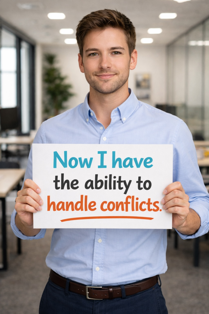 Gewaltprävention am Arbeitsplatz, Training für eskalierende Konflikte. KI-generiert